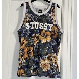 Stussy Floral Basketball Jersey Size Small